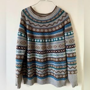 Warm, thick & fun patterned sweater. Barely warn.